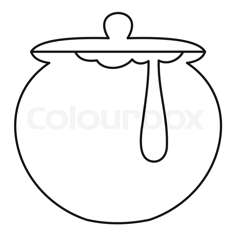 800x800 Honey Pot Icon. Outline Illustration Of Honey Pot Vector Icon