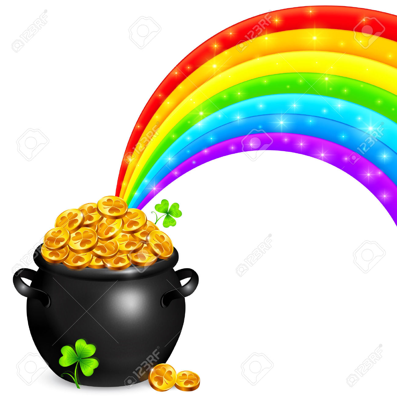 Pot Of Gold Rainbow Clipart | Free download on ClipArtMag