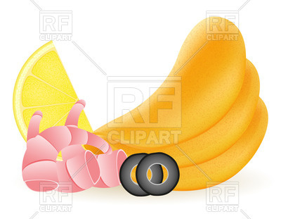 400x311 Stack Of Potato Chips With Taste Of Shrimps And Slice Of Lemon