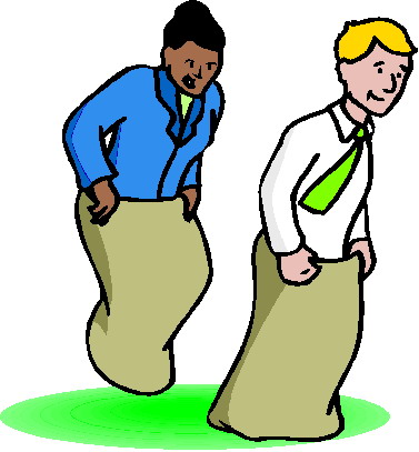 377x407 Potato Sack Racing Clipart