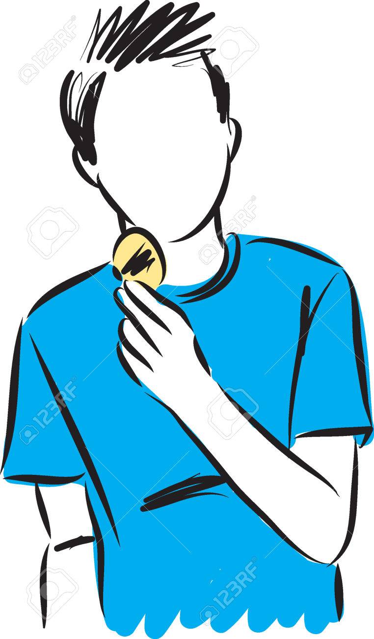 762x1300 Boy Eating A Snack Potato Chips Illustration Royalty Free Cliparts