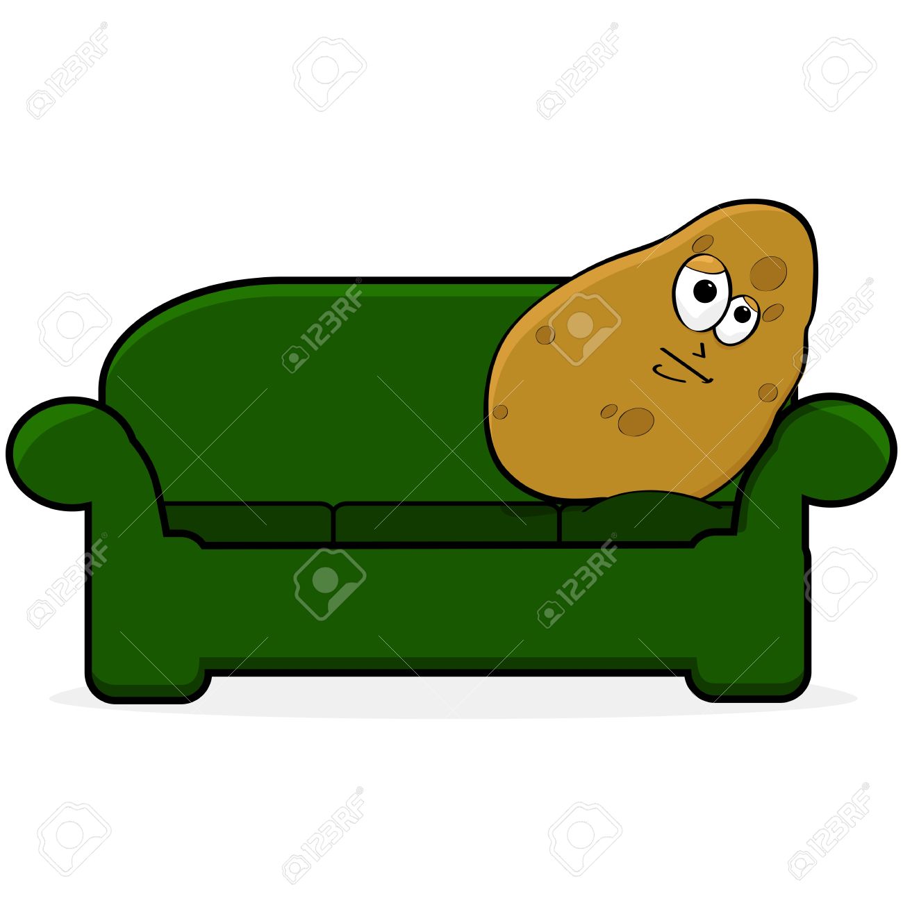 1300x1300 Cartoon Illustration Showing A Potato Looking Bored And Lying