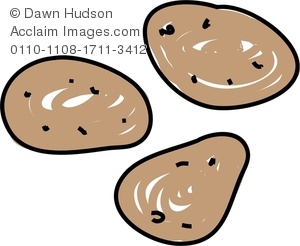 300x246 Clipart Image Of A Whimsical Drawing Of Potatoes
