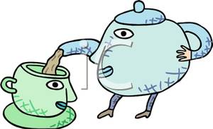 300x183 Free Clipart Image A Tea Pot Pouring Tea
