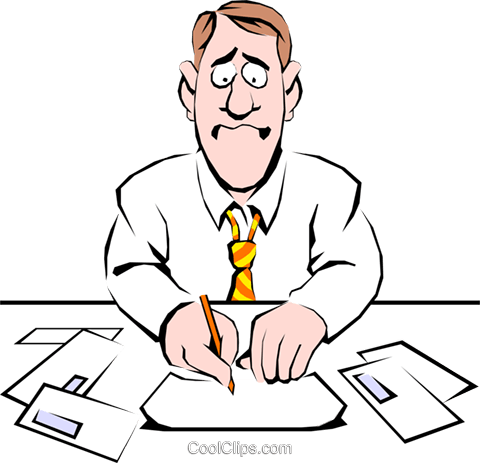 480x463 Cartoon Man Paying His Bills Royalty Free Vector Clip Art