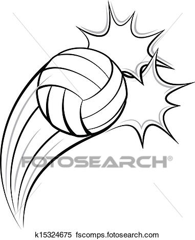 381x470 Clipart Of Volleyball Pow K15324675