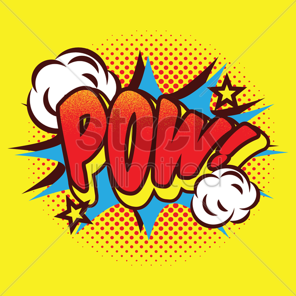 600x600 Cartoon Pow Text Vector Image