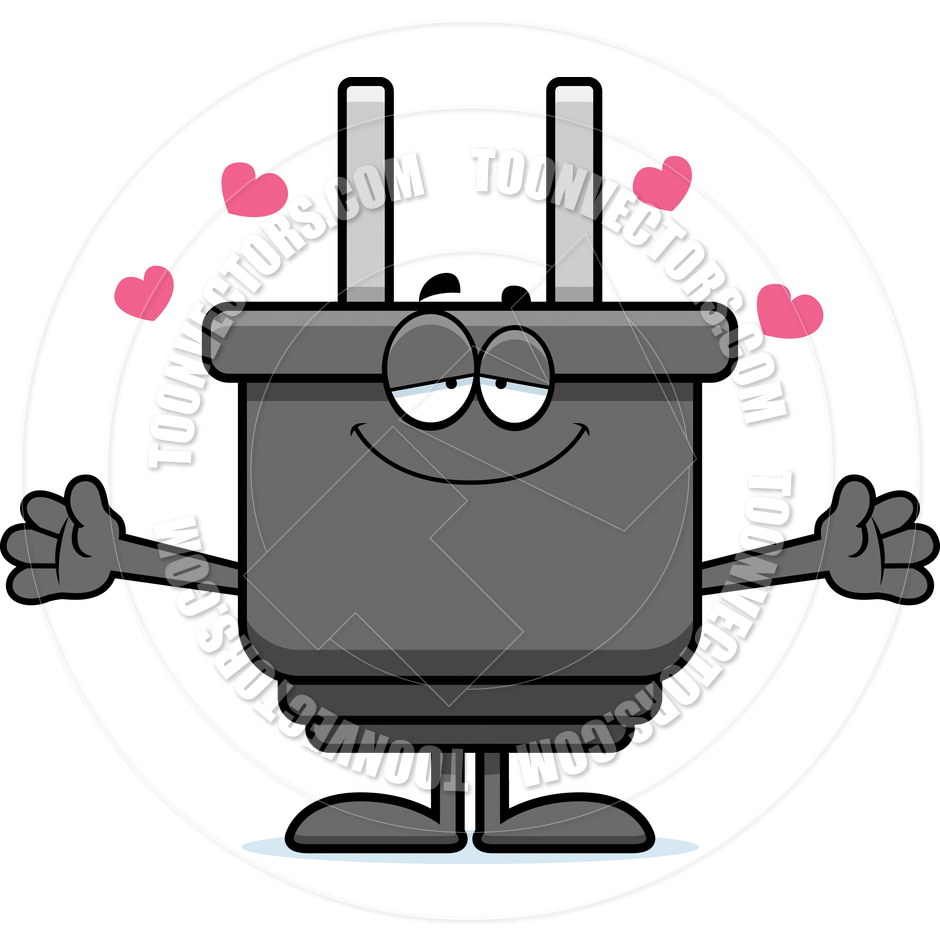 940x940 Cartoon Power Plug Hug By Cory Thoman Toon Vectors Eps