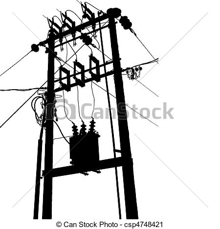 450x470 Power Line Clipart Electrical Transformer