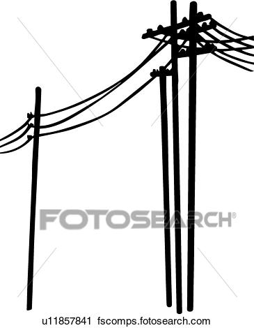 365x470 Clipart Of Power Lines U11857841