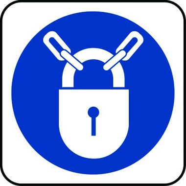 380x380 Mandatory Keep Locked Symbol Sign