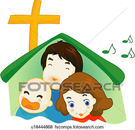 450x433 Clip Art Of Mother, Church, Father, Praise, Family, Christian