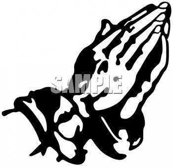 350x340 Praying Hands Black And White Clipart