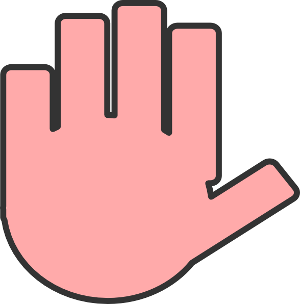 588x596 Flat Hand Pink Clip Art
