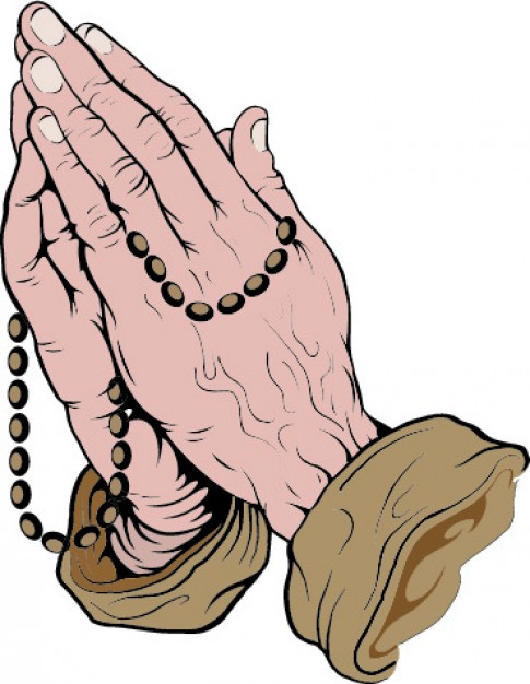 485x626 Praying Hands With Rosary Vector Free Download Clip Art