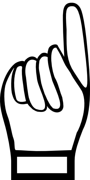 300x598 Left Hand Outline Clipart