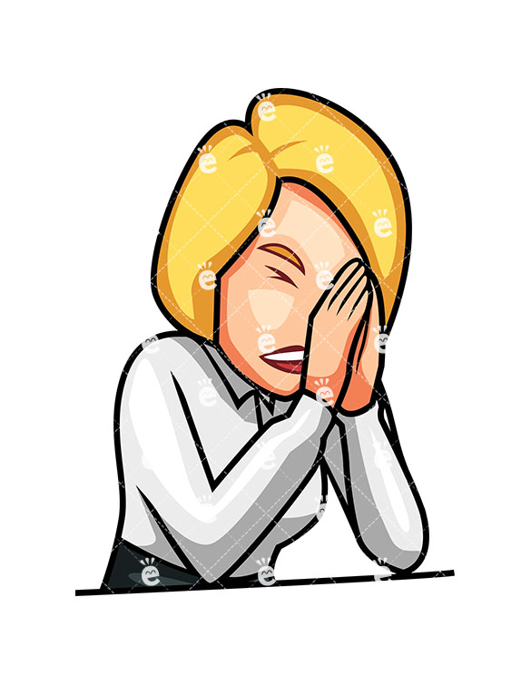 585x755 A Businesswoman With Her Hands Held Up In Prayer Pose