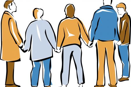 450x300 Praying Group Clip Art