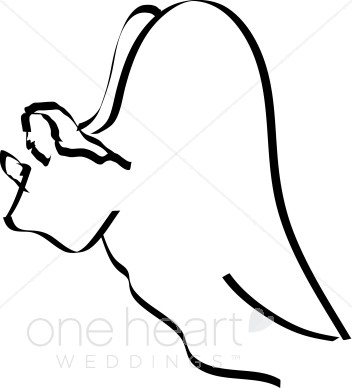 352x388 Calligraphic Line Bw Praying Angel Angel Wedding Clipart