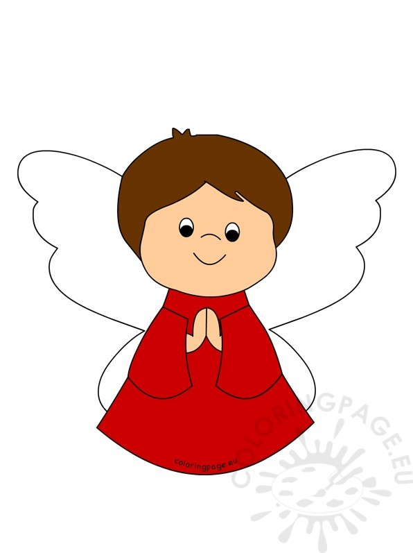 596x797 Little Christmas Angel Praying Coloring Page