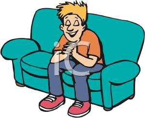 300x244 Free Clipart Image A Boy Sitting On A Couch And Praying