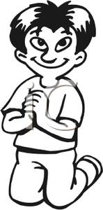 148x300 Asian Boy Praying In Black And White
