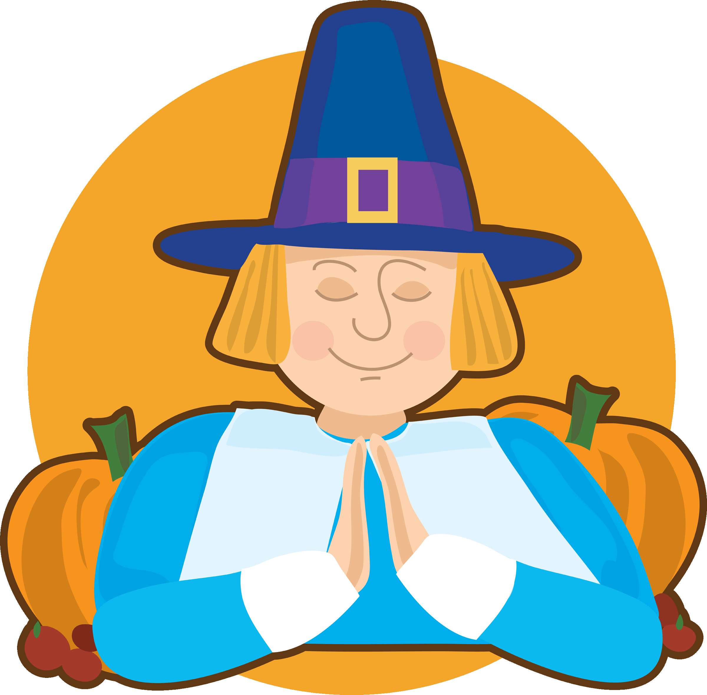 2400x2361 Praying Pilgrims Clipart
