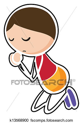 318x470 Clipart Of A Girl Kneeling While Praying K13568900