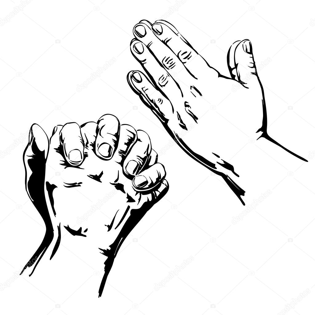 1024x1024 Praying Hands Stock Vector Vladischern