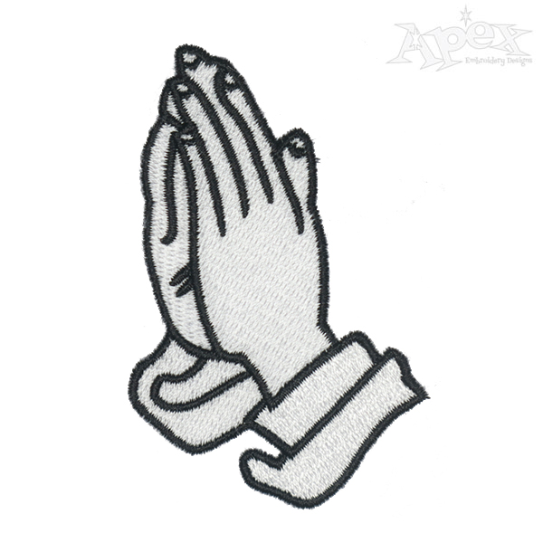 600x600 Praying Hands Embroidery Design