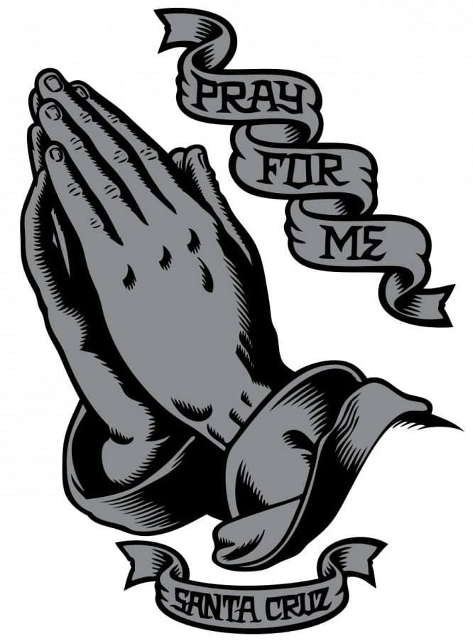 666x903 Santa Cruz Praying Hands 6 Skateboard Sticker