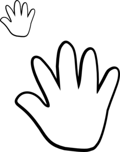 234x297 Child Handprint Blackwhite Clip Art