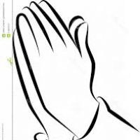 200x200 Praying Hands Black And White Clipart