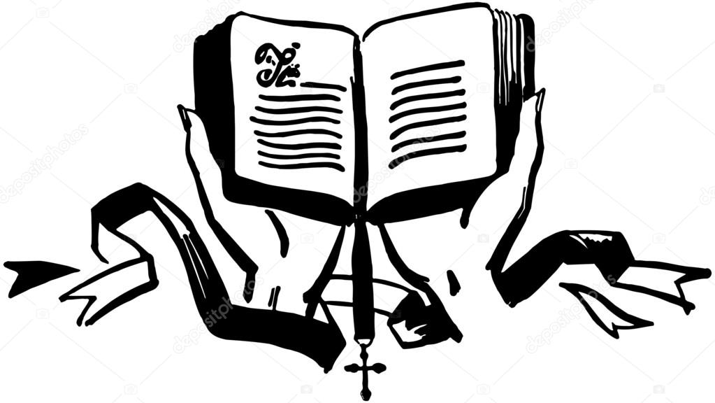 1023x576 Hands Holding Open Bible Stock Vector Retroclipart