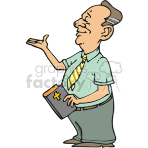 300x300 Royalty Free Preacher Holding The Bible 164728 Vector Clip Art