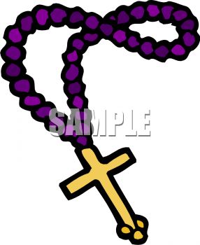 286x350 Rosary Beads With A Gold Cross