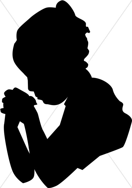 431x612 Clipart Of A Woman And Man Praying