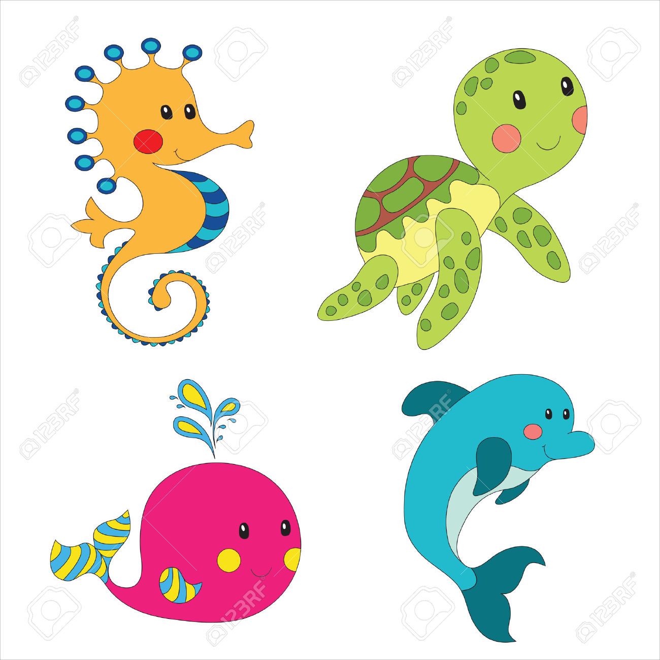 1300x1300 Pictures Of Cartoon Underwater Sea Creatures