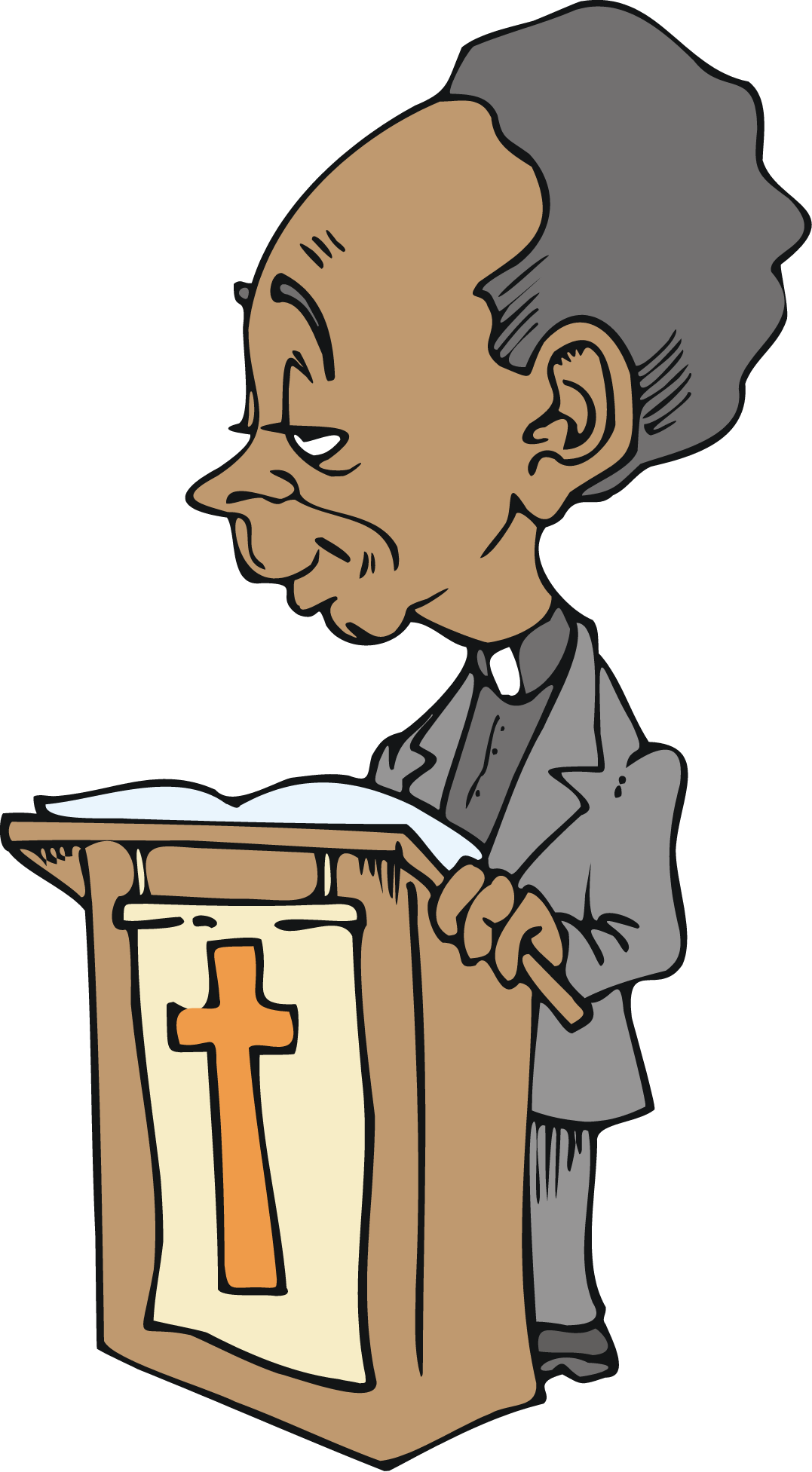1077x1953 Free African American Cartoon Character Preacher Vector Clip Art