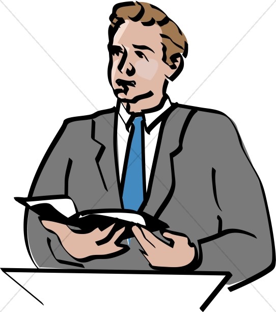 542x612 Lay Reader Offers Scripture Reading During Worship Service