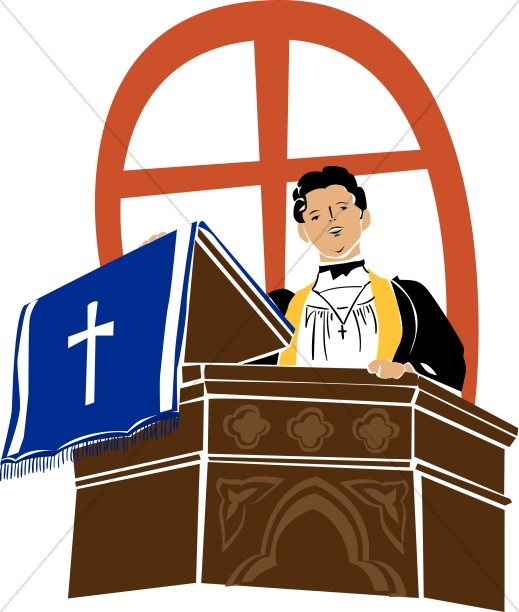 519x612 Preacher On A Pulpit Clergy Clipart