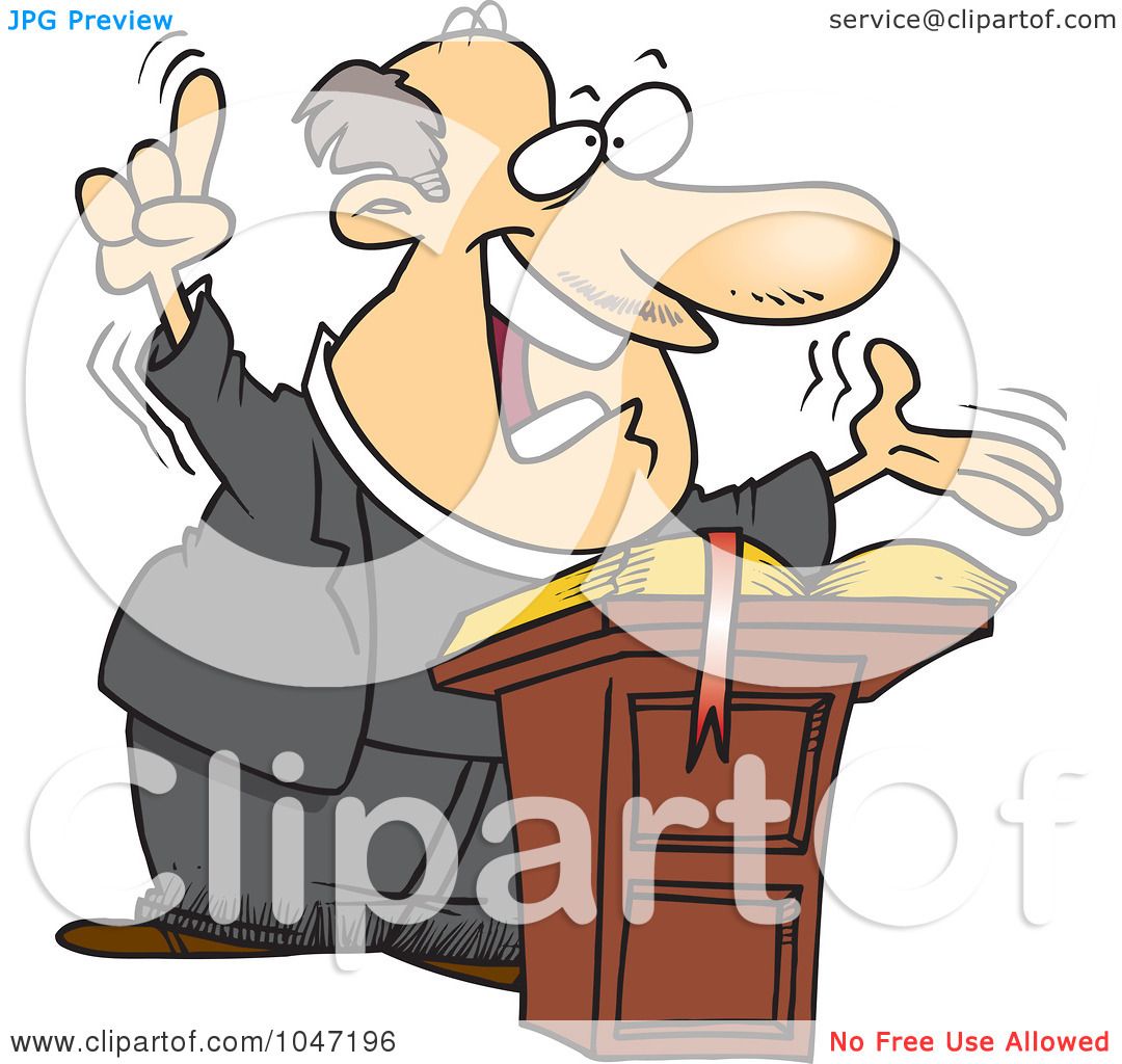 1080x1024 Royalty Free (Rf) Clip Art Illustration Of A Cartoon Preaching