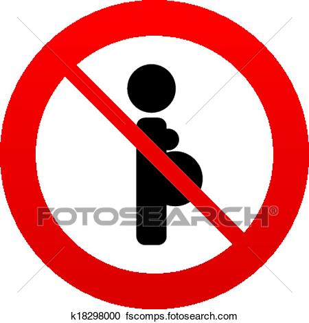 450x470 Clipart Of No Pregnant Sign Icon. Pregnancy Symbol. K18298000