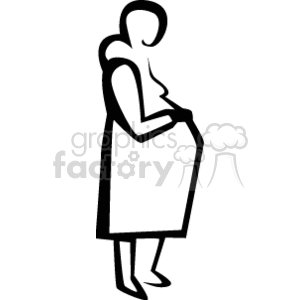 300x300 Royalty Free Black And White Pregnant Mother Puting Her Hand