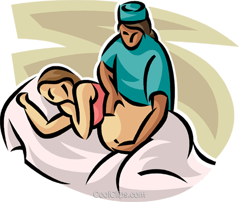 480x405 Doctor Examining A Pregnant Woman Royalty Free Vector Clip Art