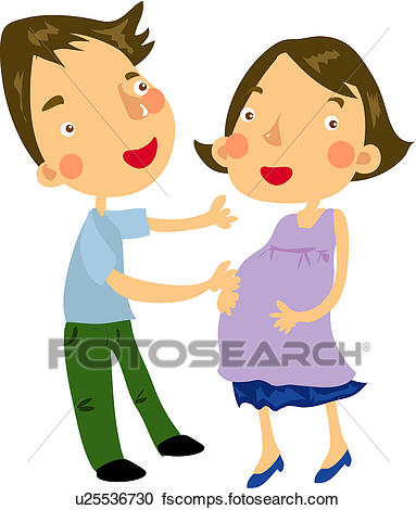 383x470 Clipart Of Touching, Mother, Pregnant Women, Pregnancy, Couple