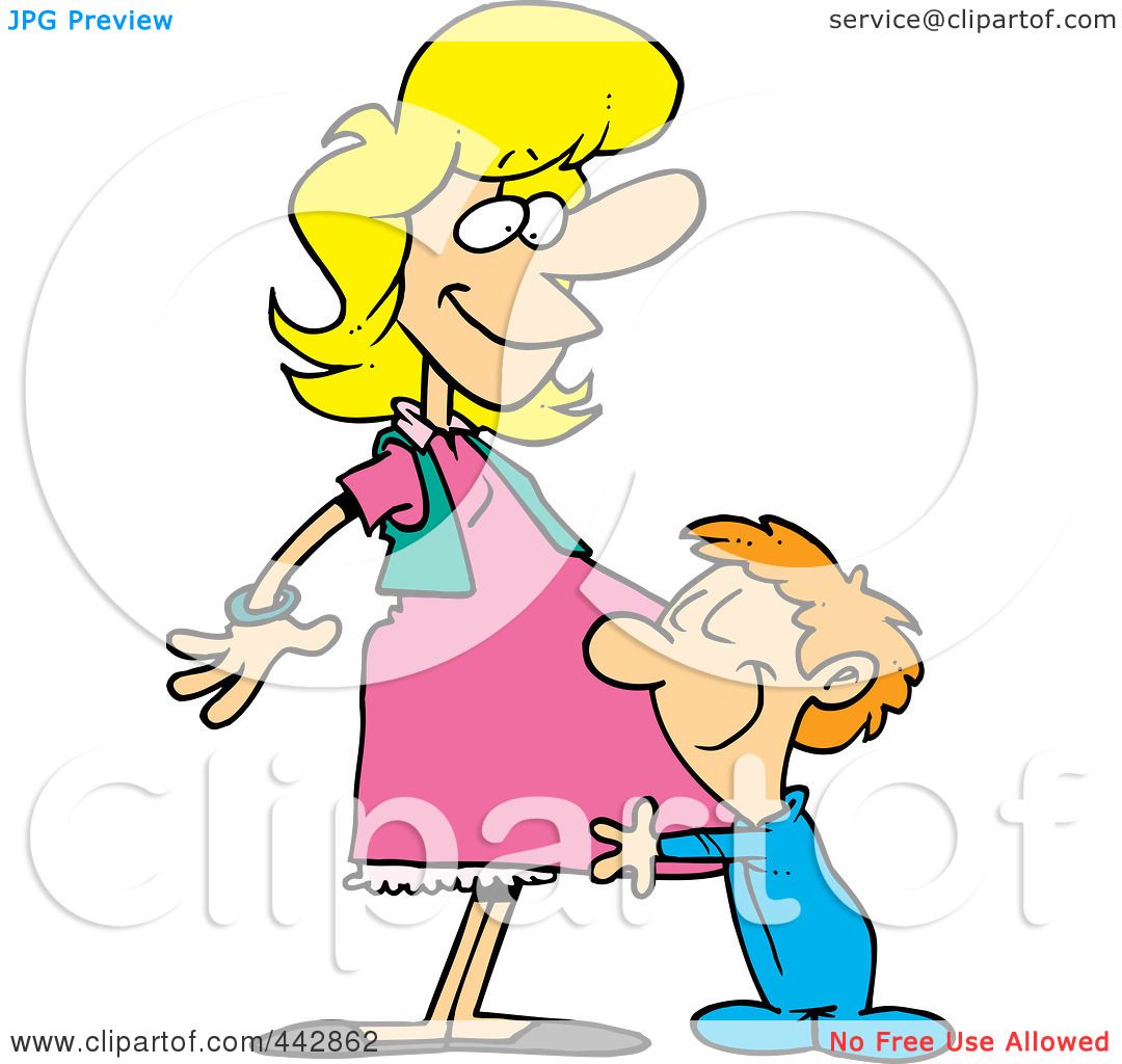1080x1024 Royalty Free (Rf) Clip Art Illustration Of A Cartoon Son Hugging