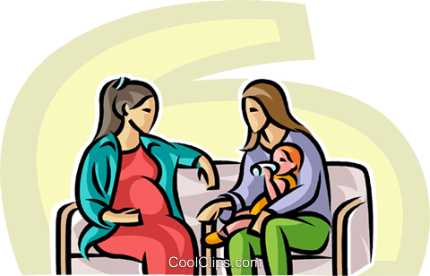 480x308 Pregnant Woman Talking With A New Mother Royalty Free Vector Clip