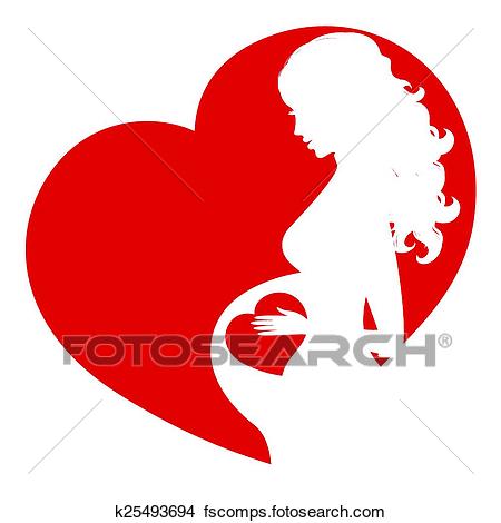 450x470 Clipart Of Pregnant Woman Silhouette K25493694