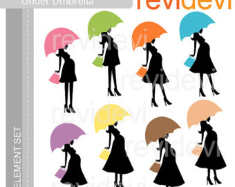 340x270 Pregnant Woman Clipart Mom To Be And Umbrella Silhouette